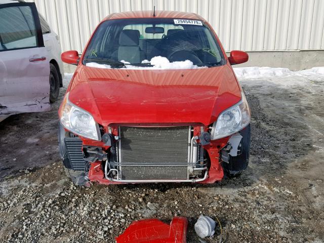 3G1TB6DG2BL107406 - 2011 CHEVROLET AVEO LS RED photo 9