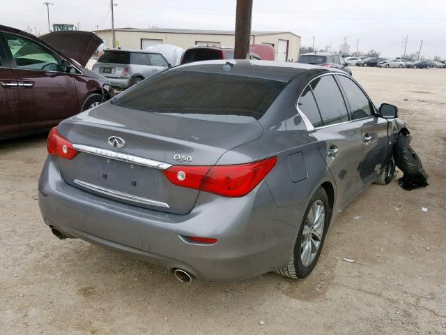 JN1BV7AP1EM678287 - 2014 INFINITI Q50 BASE GRAY photo 4