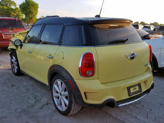 WMWZC3C58BWL79737 - 2011 MINI COOPER S C YELLOW photo 3