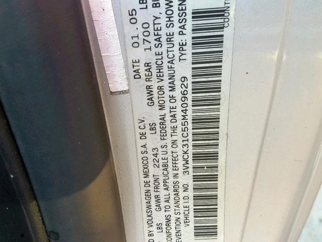 3VWCK31C55M409629 - 2005 VOLKSWAGEN NEW BEETLE Silber Foto 10