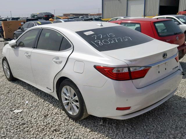 JTHBW1GG0E2061391 - 2014 LEXUS ES 300H WHITE photo 3