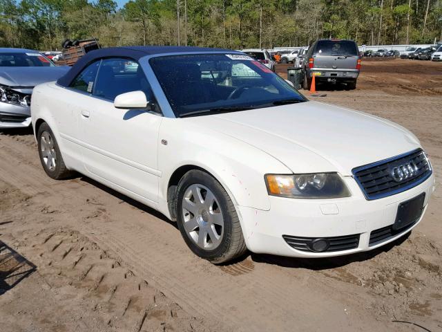 WAUAT48H63K018375 - 2003 AUDI A4 3.0 CAB WHITE photo 1