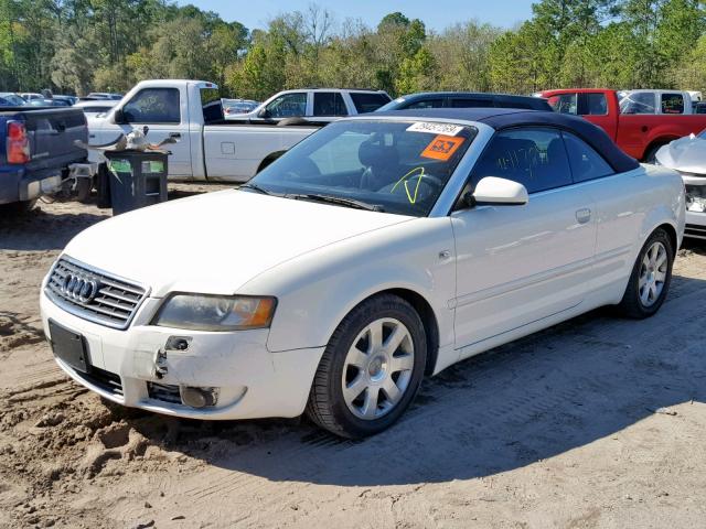 WAUAT48H63K018375 - 2003 AUDI A4 3.0 CAB WHITE photo 2