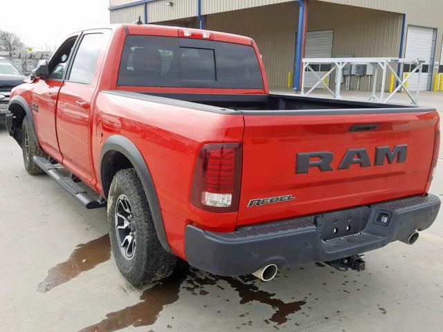 1C6RR6YT8HS684527 - 2017 RAM 1500 REBEL წითელი ფოტო 3