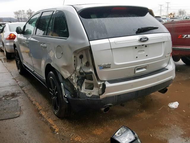 2FMDK3J99DBA91456 - 2013 FORD EDGE SEL SILVER photo 3