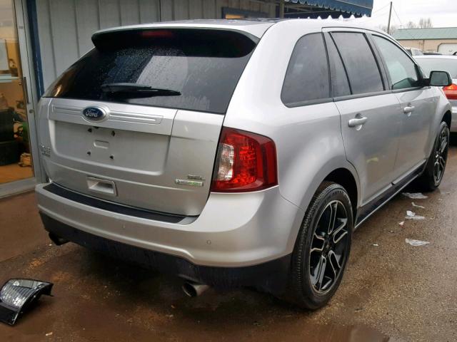 2FMDK3J99DBA91456 - 2013 FORD EDGE SEL SILVER photo 4