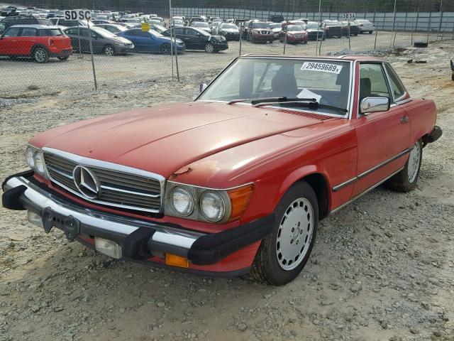 WDBBA48D0KA092081 - 1989 MERCEDES-BENZ 560 SL RED photo 2