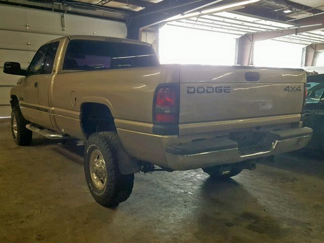 3B7KF23602M285222 - 2002 DODGE RAM 2500 GOLD photo 3