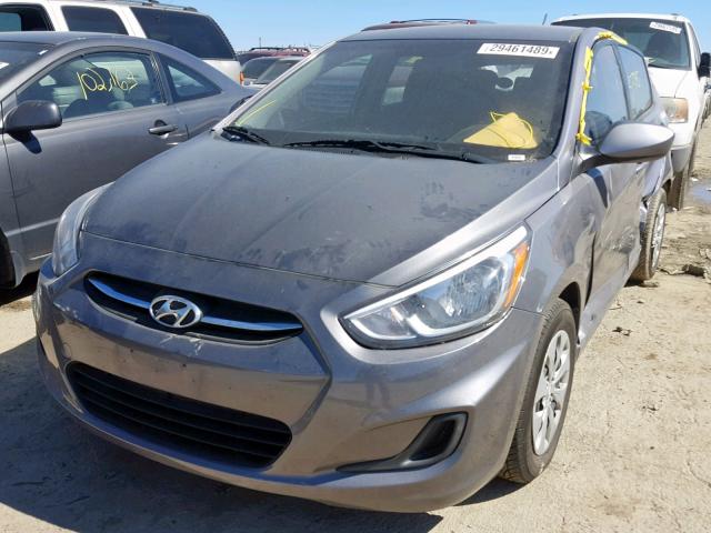 KMHCT5AE3GU263755 - 2016 HYUNDAI ACCENT SE CHARCOAL photo 2