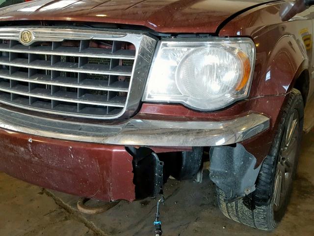 1A8HW58268F150412 - 2008 CHRYSLER ASPEN LIMI BURGUNDY photo 9