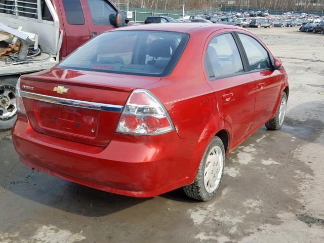 KL1TG5DE8BB175896 - 2011 CHEVROLET AVEO LT RED photo 4