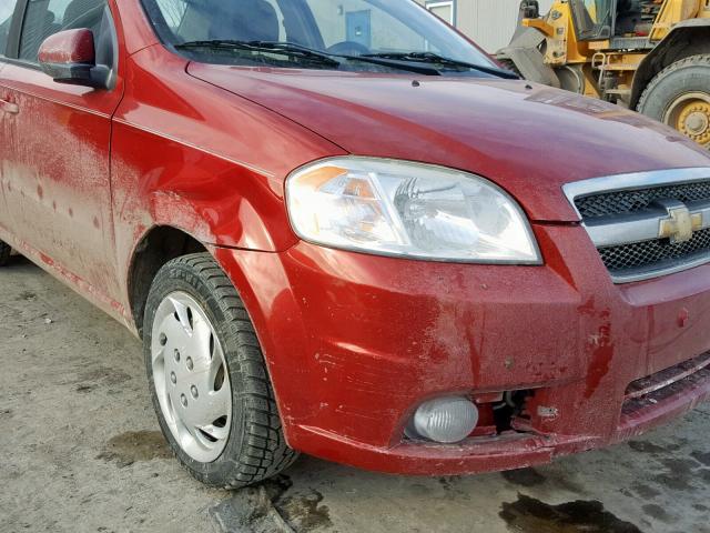 KL1TG5DE8BB175896 - 2011 CHEVROLET AVEO LT RED photo 9