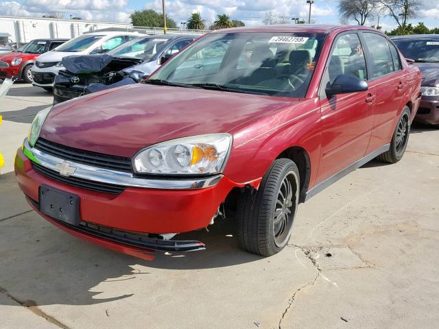1G1ZT54895F133770 - 2005 CHEVROLET MALIBU LS BURGUNDY photo 2