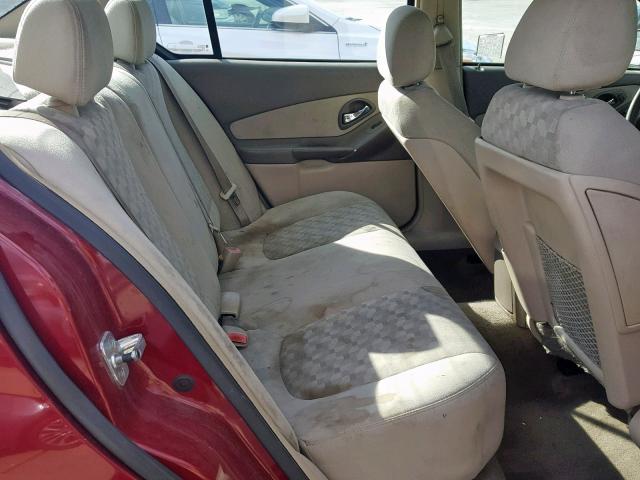 1G1ZT54895F133770 - 2005 CHEVROLET MALIBU LS BURGUNDY photo 6