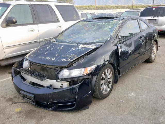 2HGFG12939H527693 - 2009 HONDA CIVIC EXL BLACK photo 2