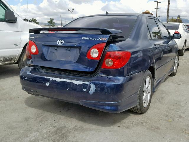 2T1BY32E85C376499 - 2005 TOYOTA COROLLA XR BLUE photo 4