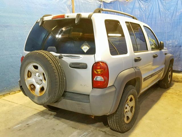 1J4GL48K04W222974 - 2004 JEEP LIBERTY SP SILVER photo 4