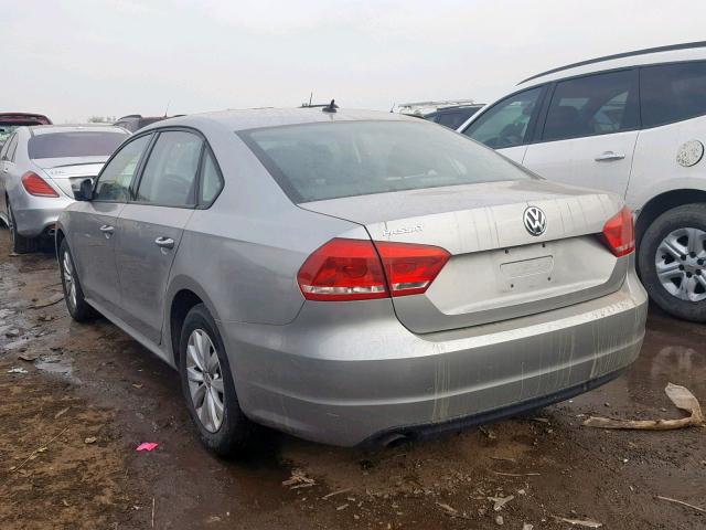 1VWAH7A37DC091784 - 2013 VOLKSWAGEN PASSAT S SILVER photo 3