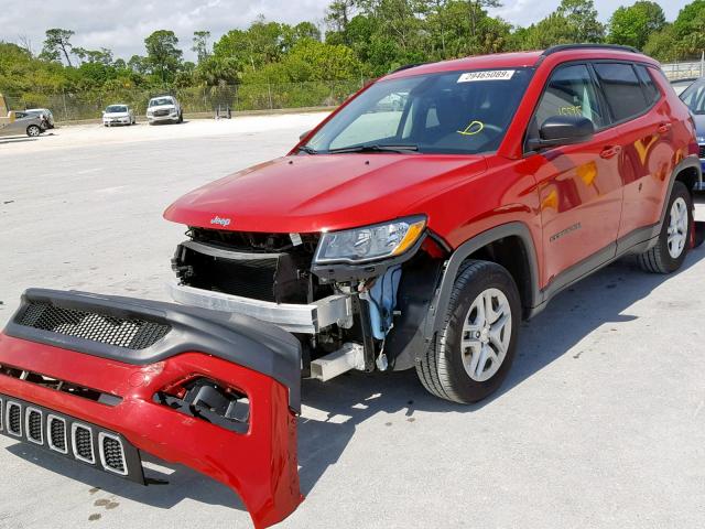 3C4NJCAB3JT254794 - 2018 JEEP COMPASS SP BURGUNDY photo 2