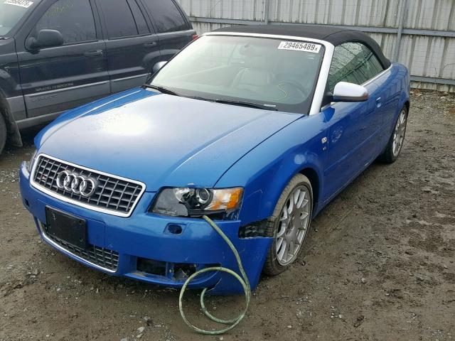 WUARL48H26K900768 - 2006 AUDI S4 QUATTRO BLUE photo 2