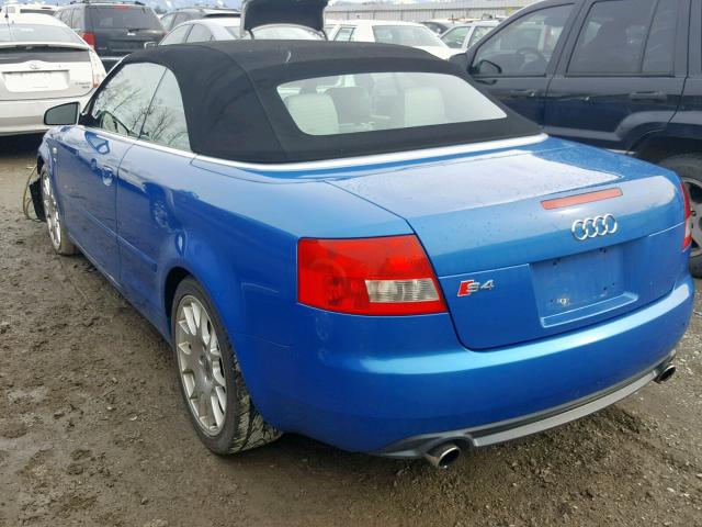 WUARL48H26K900768 - 2006 AUDI S4 QUATTRO BLUE photo 3