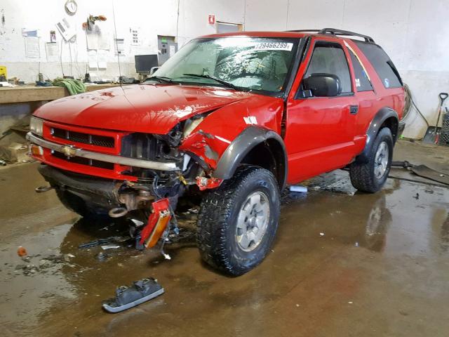 1GNCT18X14K113338 - 2004 CHEVROLET BLAZER RED photo 2