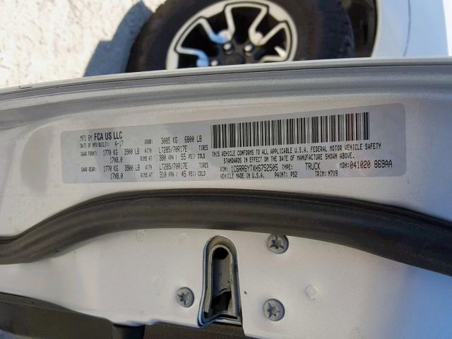 1C6RR6YTXHS752505 - 2017 RAM 1500 REBEL ვერცხლისფერი ფოტო 10