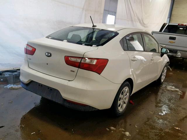 KNADM4A35G6680830 - 2016 KIA RIO LX WHITE photo 4