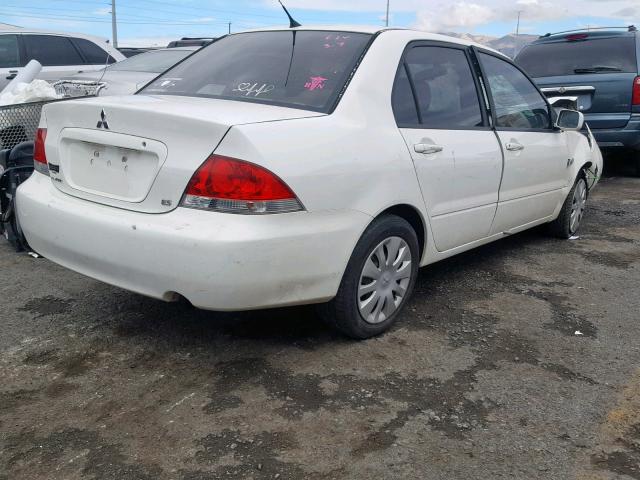 JA3AJ26E96U005567 - 2006 MITSUBISHI LANCER ES WHITE photo 4