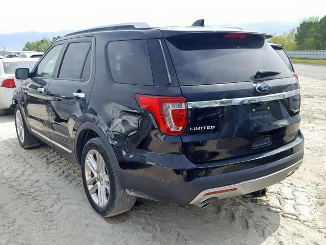 1FM5K7F87GGB58886 - 2016 FORD EXPLORER L BLACK photo 3