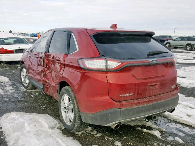 2FMPK4J91FBB74529 - 2015 FORD EDGE SEL MAROON photo 3