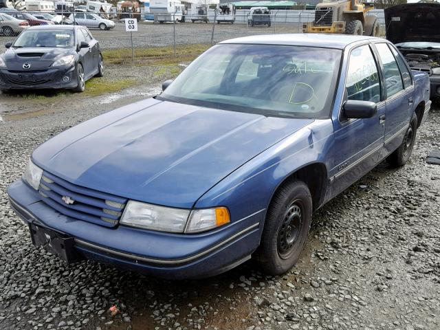 2G1WL54TXP9111280 - 1993 CHEVROLET LUMINA BLUE photo 2