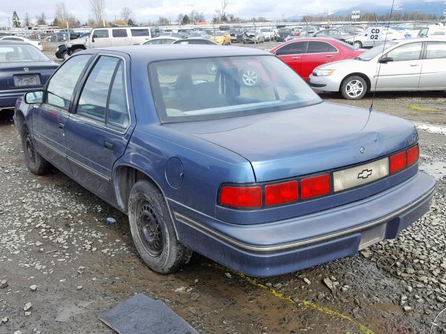 2G1WL54TXP9111280 - 1993 CHEVROLET LUMINA BLUE photo 3