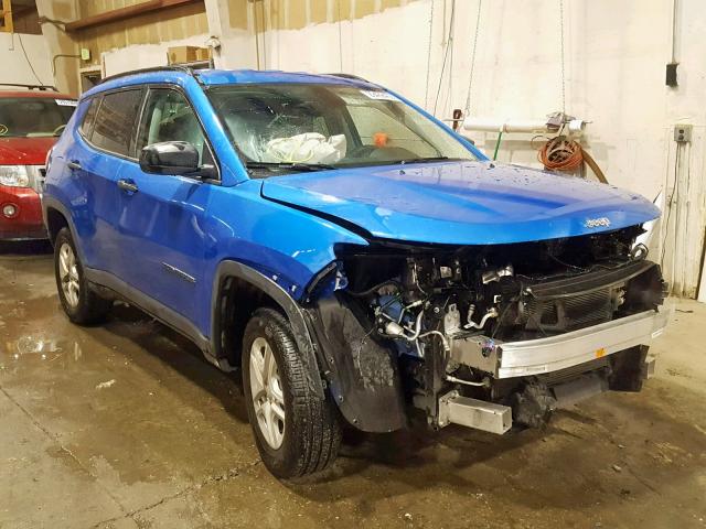 3C4NJDAB1JT191474 - 2018 JEEP COMPASS SP BLUE photo 1