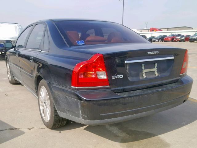 YV1TS592161440931 - 2006 VOLVO S80 2.5T BLACK photo 3