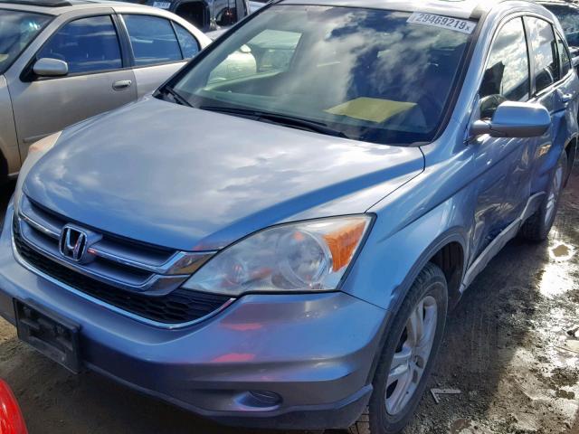 JHLRE4H74AC014083 - 2010 HONDA CR-V EXL BLUE photo 2