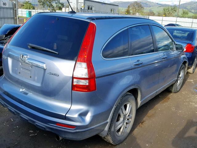 JHLRE4H74AC014083 - 2010 HONDA CR-V EXL BLUE photo 4