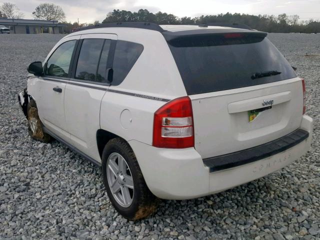 1J8FT47W07D145571 - 2007 JEEP COMPASS WHITE photo 3