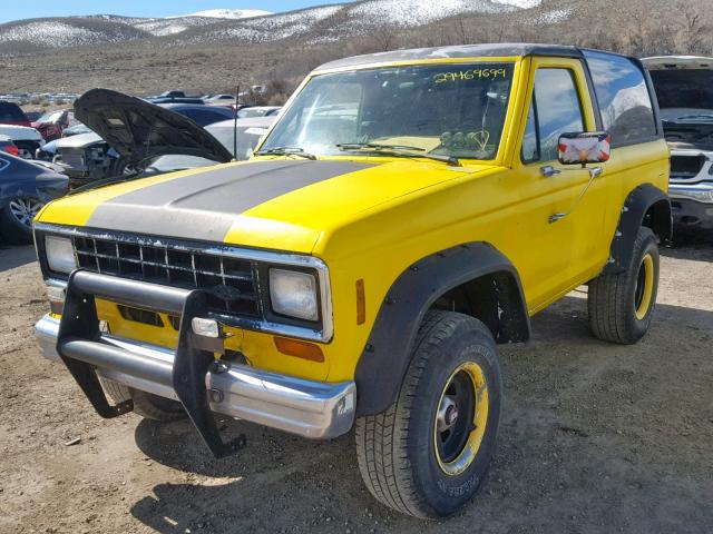 1FMCU14SXEUC04089 - 1984 FORD BRONCO II YELLOW photo 2