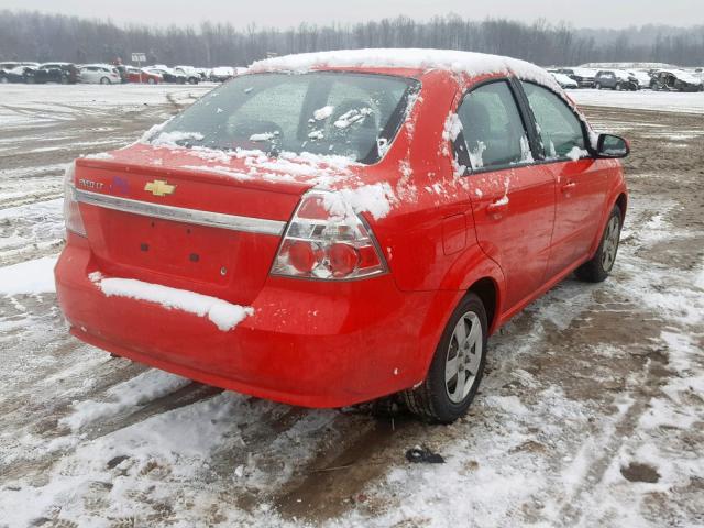 KL1TD5DE5BB151175 - 2011 CHEVROLET AVEO LS RED photo 4