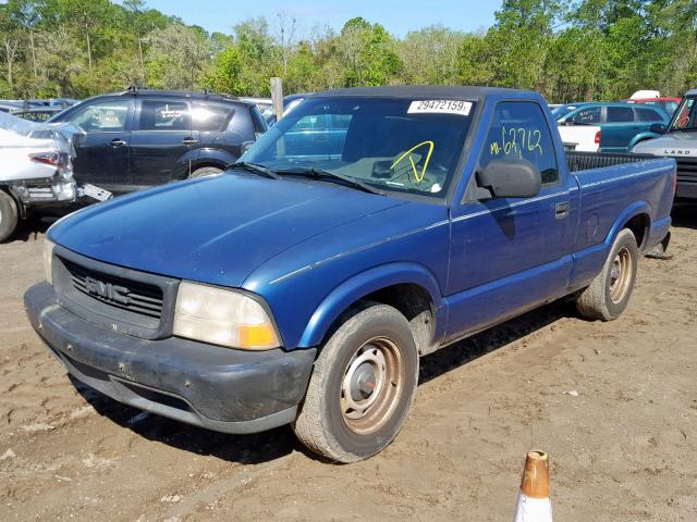 1GTCS14561K170257 - 2001 GMC SONOMA BLUE photo 2