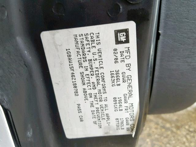 1G8AW15F46Z180782 - 2006 SATURN ION LEVEL WHITE photo 10