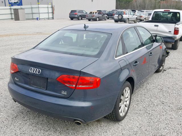 WAULK78K59N048113 - 2009 AUDI A4 3.2 QUA GRAY photo 4