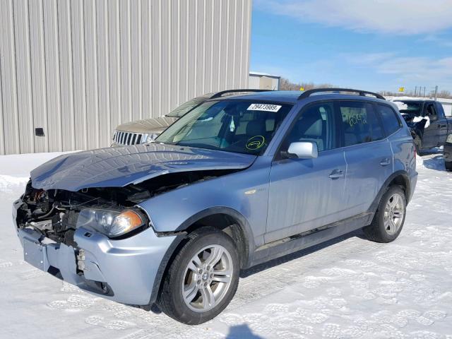 WBXPA93466WG80609 - 2006 BMW X3 3.0I BLUE photo 2