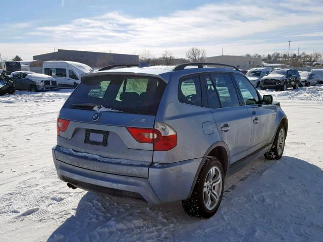 WBXPA93466WG80609 - 2006 BMW X3 3.0I BLUE photo 4