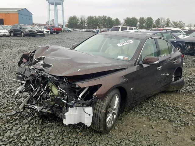 JN1EV7AR1KM555194 - 2019 INFINITI Q50 LUXE MAROON photo 2