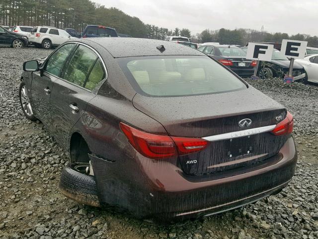 JN1EV7AR1KM555194 - 2019 INFINITI Q50 LUXE MAROON photo 3