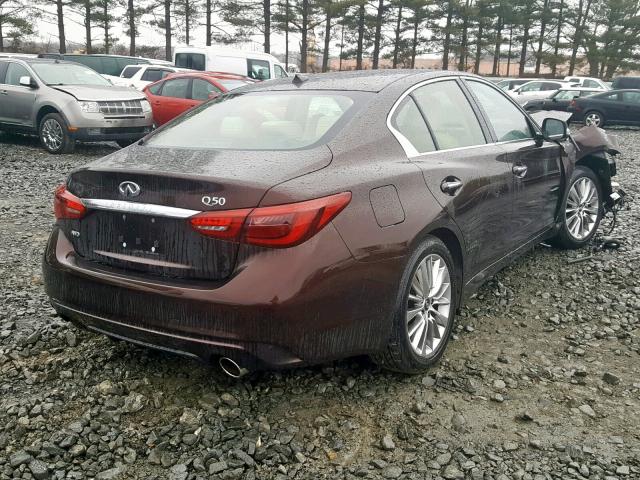 JN1EV7AR1KM555194 - 2019 INFINITI Q50 LUXE MAROON photo 4