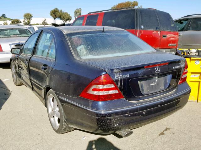 WDBRF40J55A741735 - 2005 MERCEDES-BENZ C 230K SPO BLUE photo 3