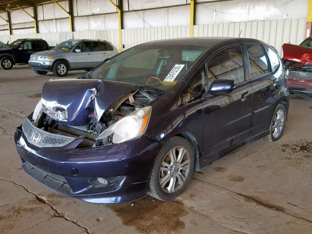 JHMGE87479S025663 - 2009 HONDA FIT SPORT BLUE photo 2